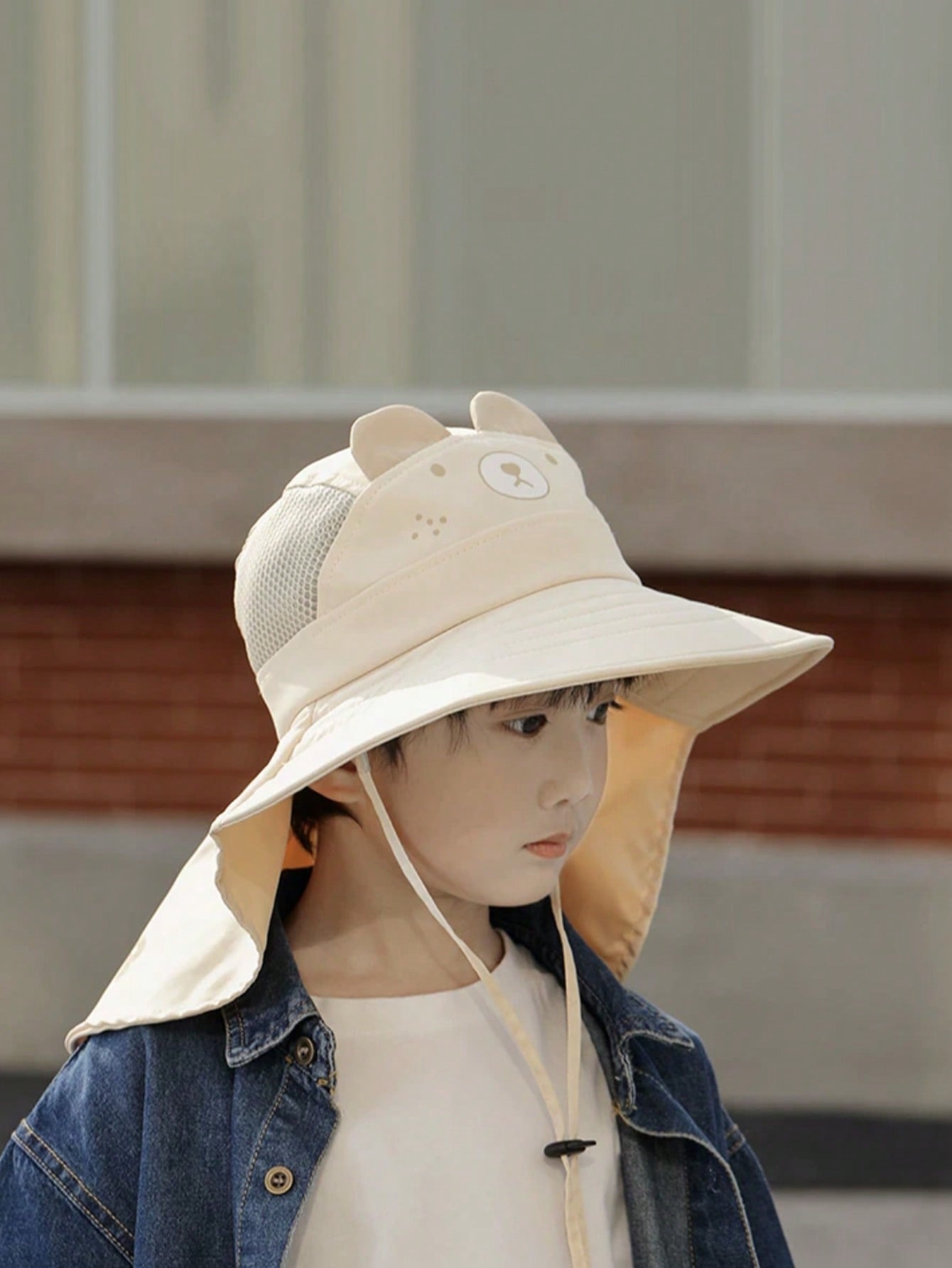 Kids Outdoor Hat - 1pcs Kids Cartoon Bear Bucket Hat