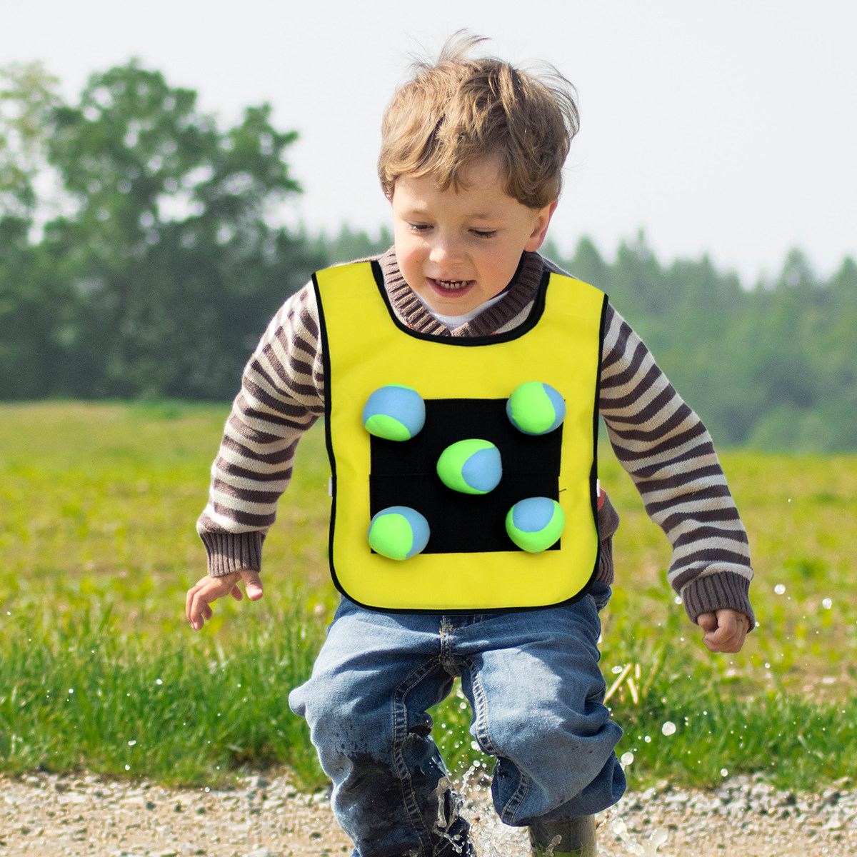 Kids Outdoor Ball - 1Set Children Sticky Ball Vest Set