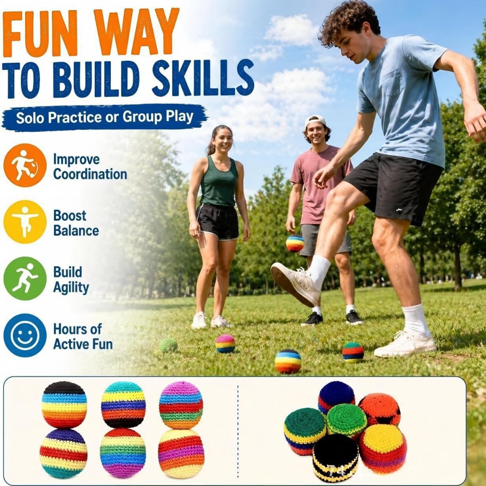 Kids Outdoor Ball - New Soft Footbag Hack Sandbag Ball