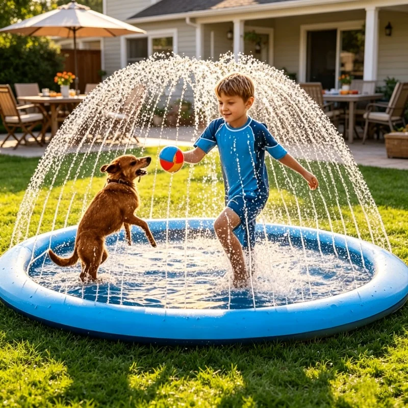Sprinkler Splash Pad - 170×180cm Large Water Splash Pad Inflatable
