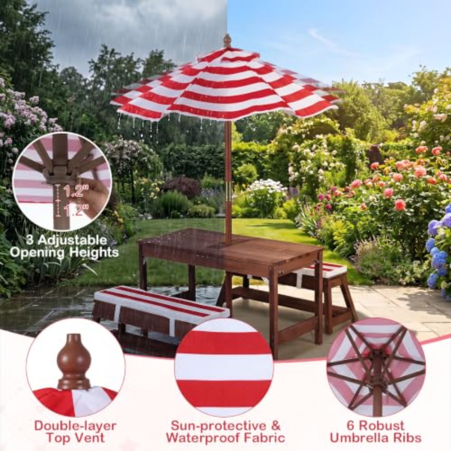 Kids Outdoor Umbrella For Table - Outdoor kids picnic table for patio