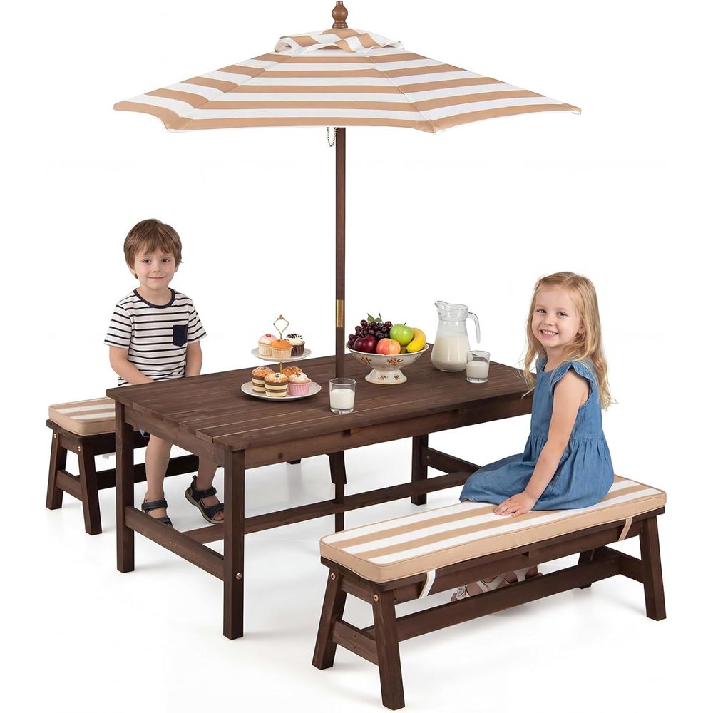 Kids Outdoor Umbrella For Table - Kids Picnic Table, ir Wood Toddler