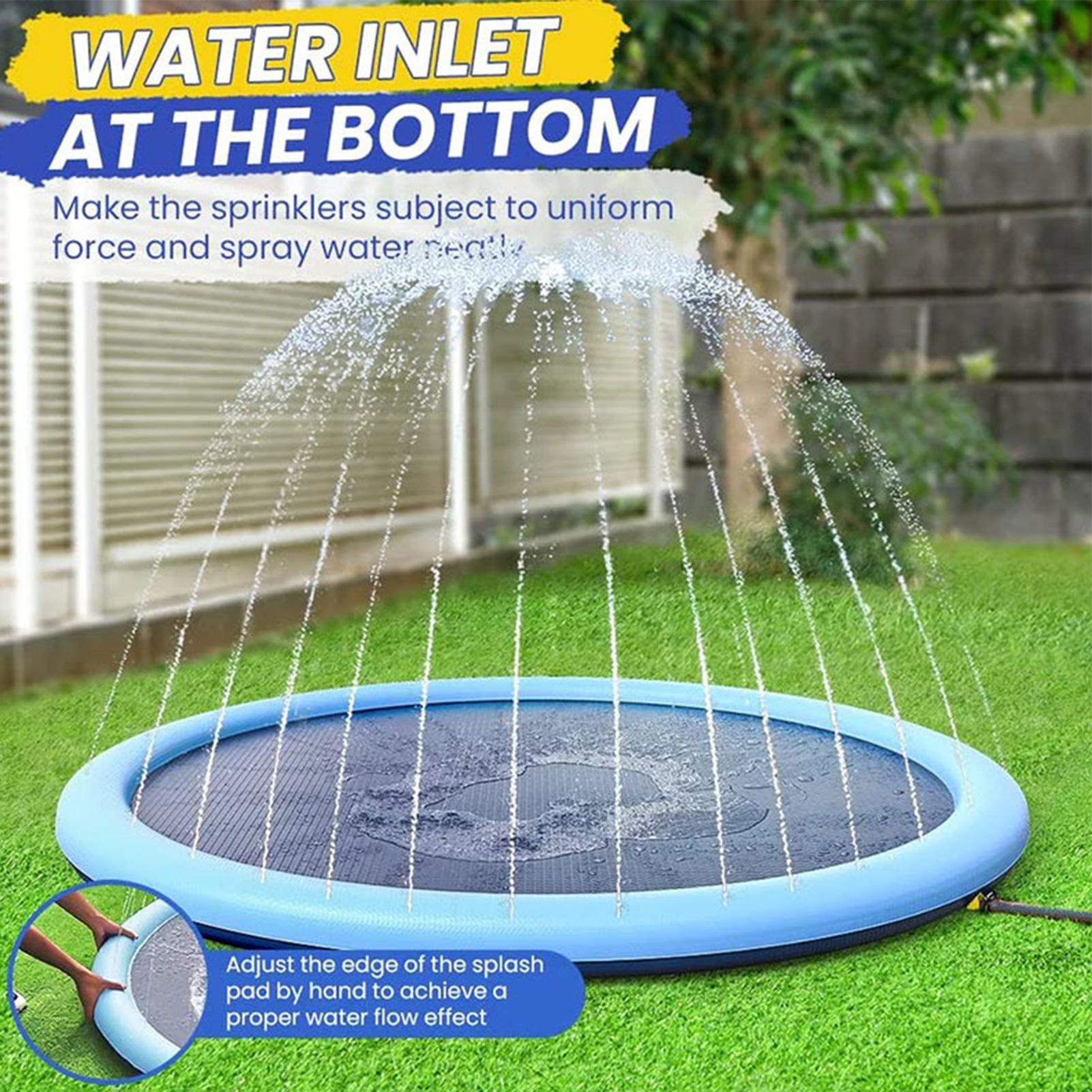 Sprinkler Splash Pad - Kids Sprinkler Play Mat with Sprayers