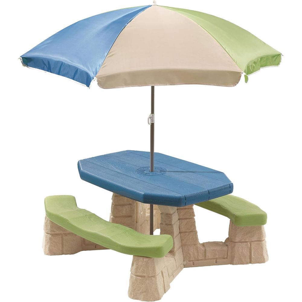 Kids Outdoor Umbrella For Table - Naturally Playul Kids Picnic Table with