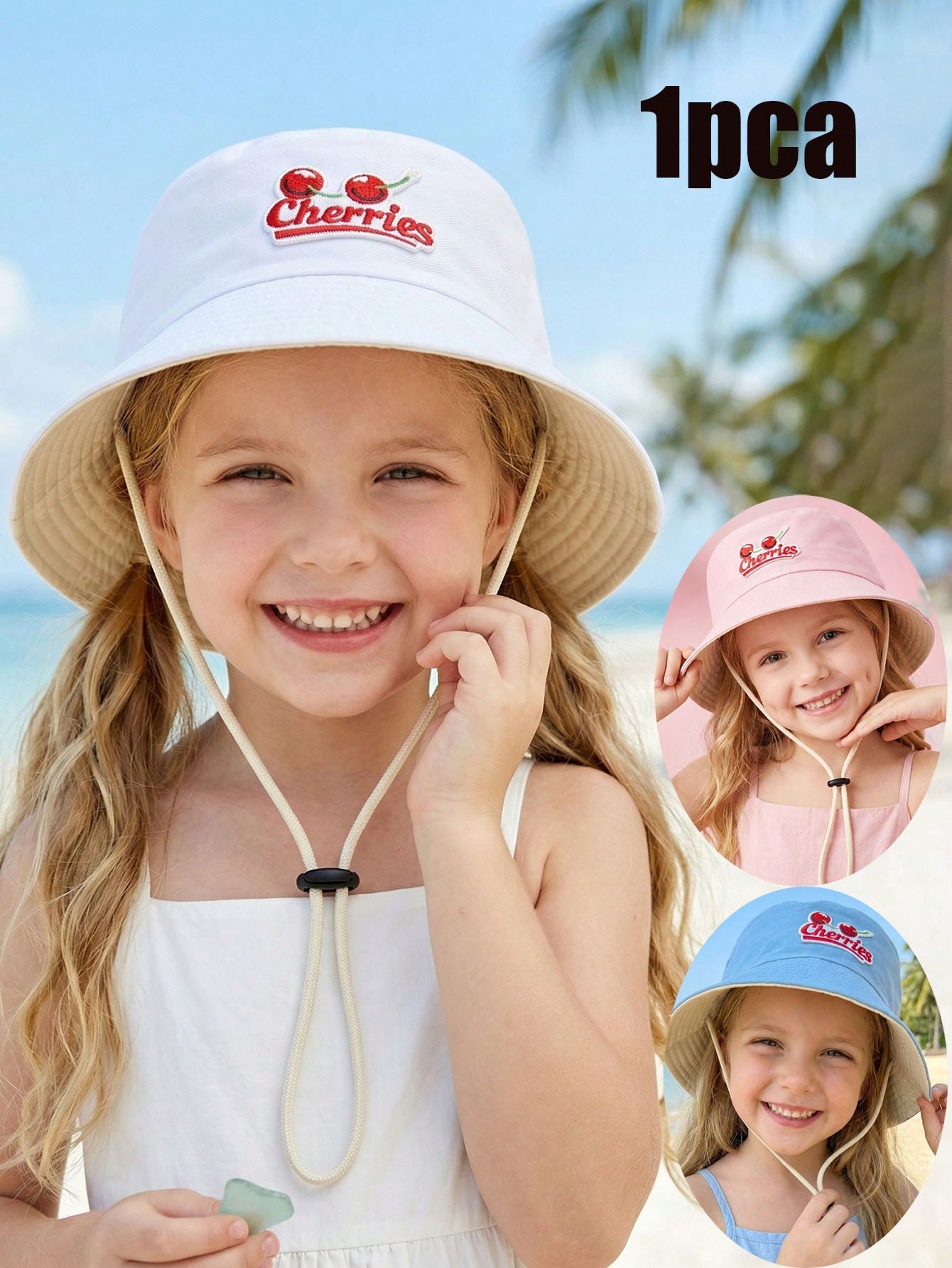 Kids Outdoor Hat - 1Pc 2-6Y Kids Red Cherry Fisherman