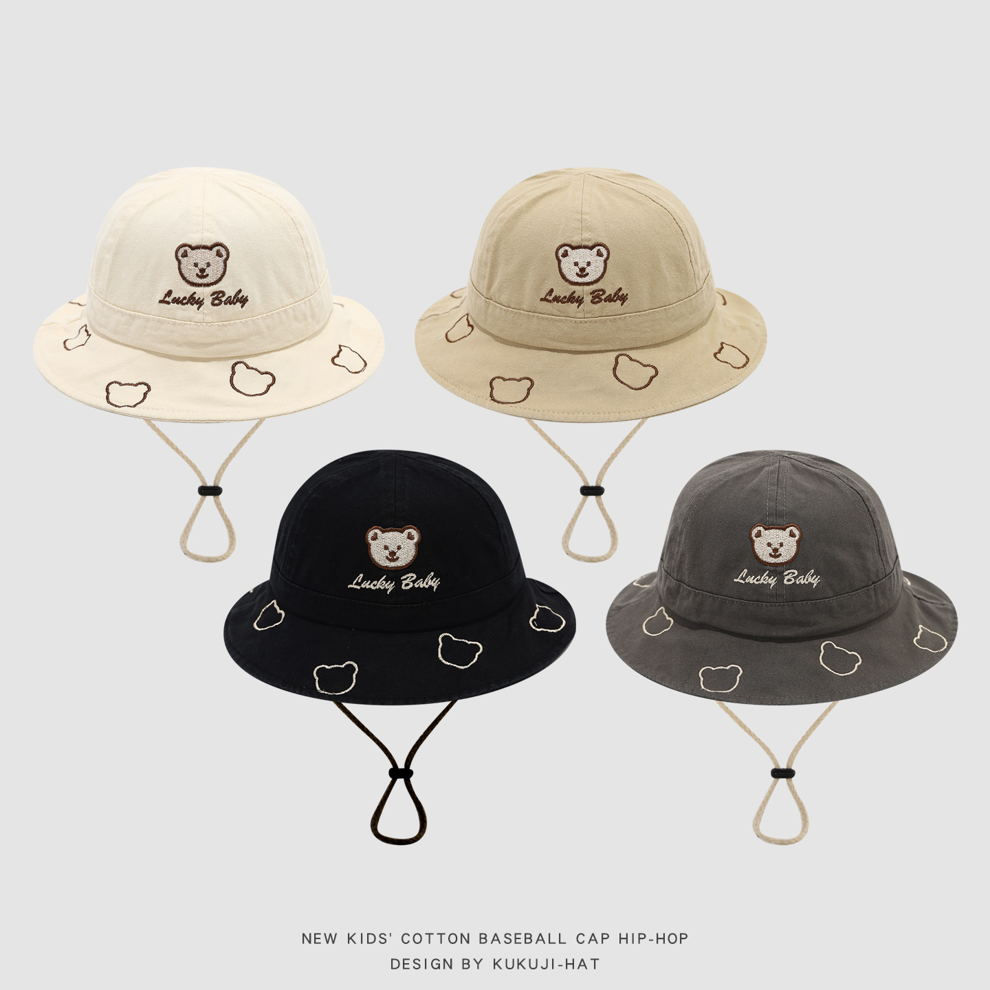 2026 Cute Cartoon Bear Baby Bu - Kids Outdoor Hat ulasan dan harga