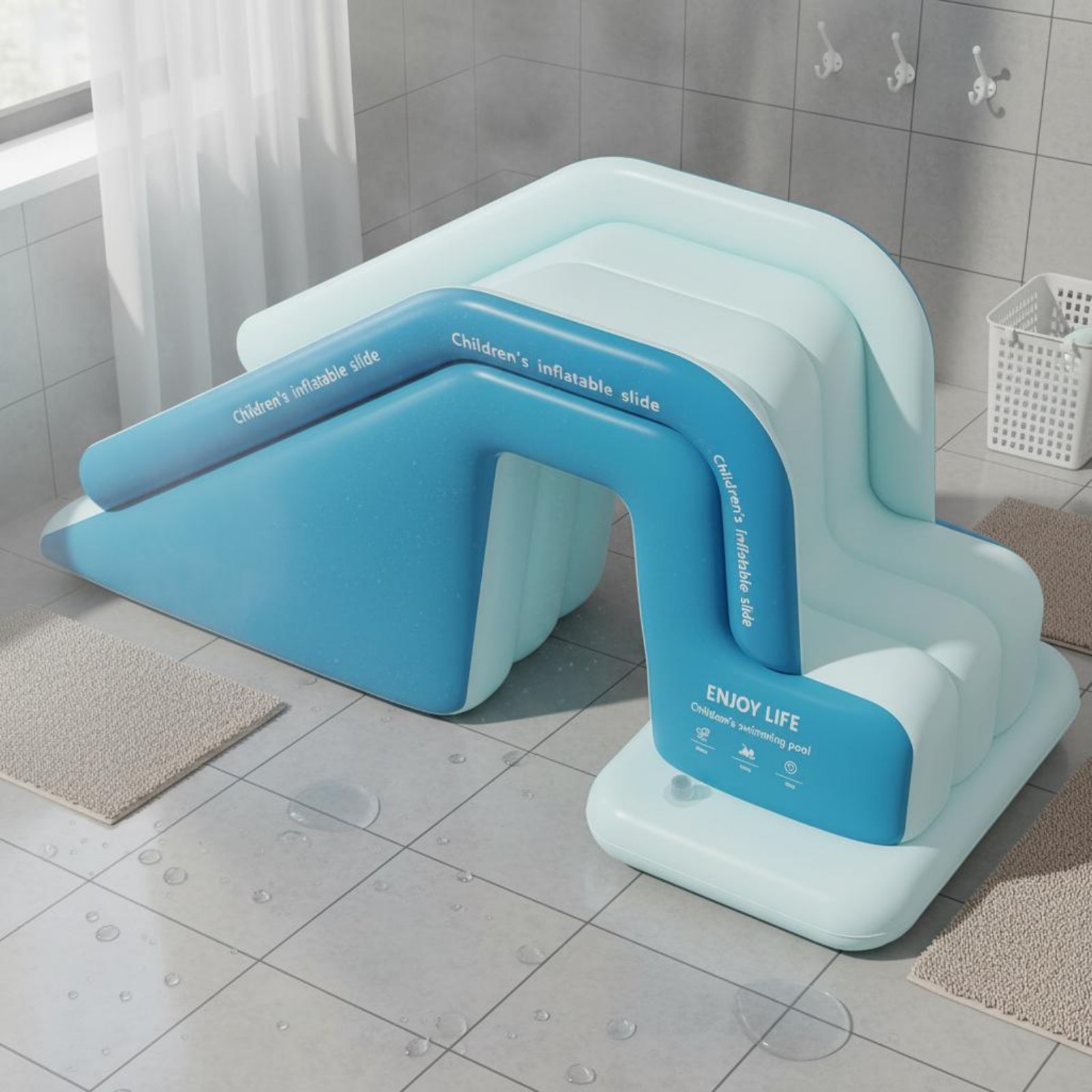 Inflatable Pool Slide Foldable - Kids Outdoor Water Toys ulasan dan harga