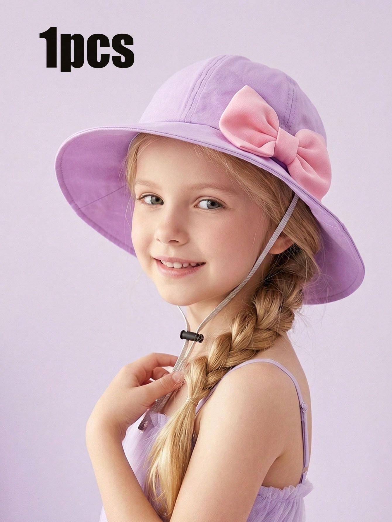 1Pcs Girl 3-8Y Trendy Pink Big - Kids Outdoor Hat ulasan dan harga