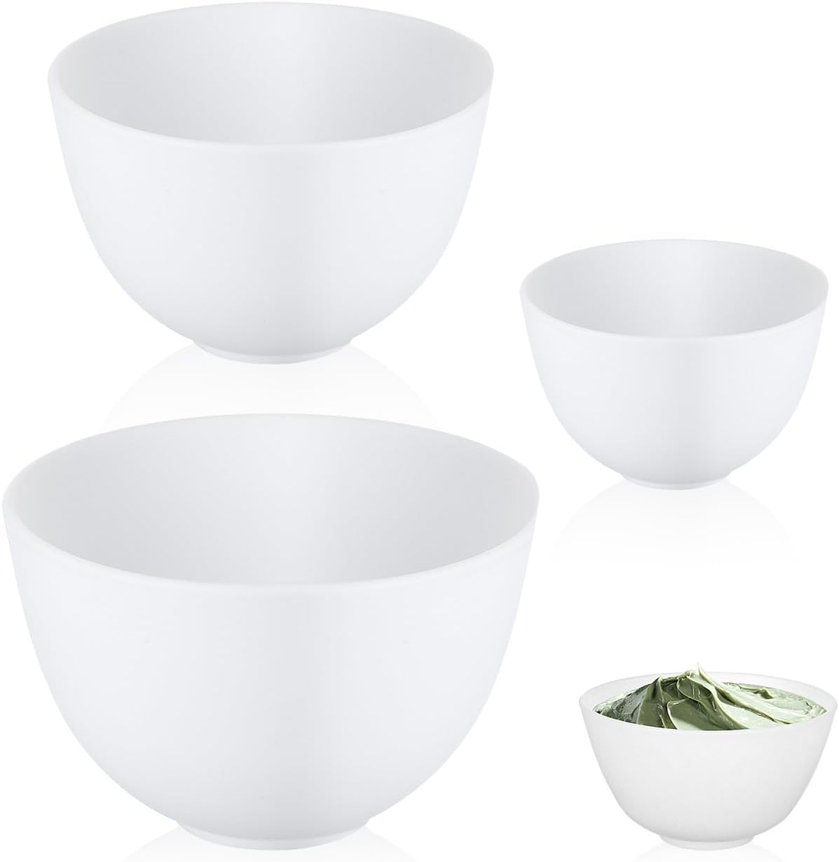 3pcs/set Silicone Bowls White  - Muddy Puddle Suit ulasan dan harga