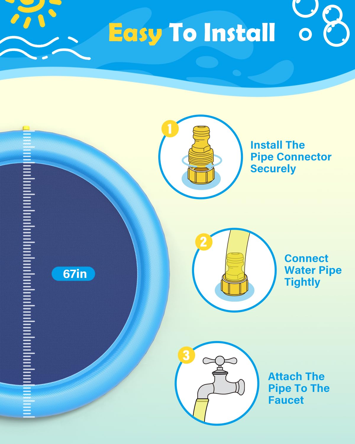 Dog Splash Pad Thick Sprinkler - Kids Outdoor Lounge ulasan dan harga