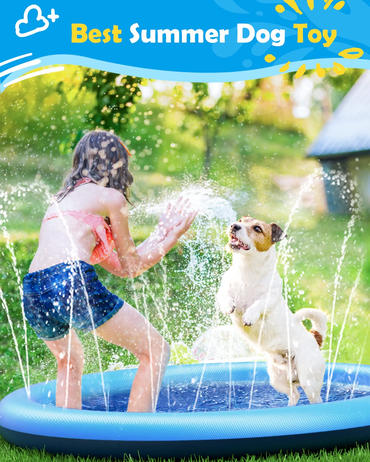 Dog Splash Pad Thick Sprinkler - Kids Outdoor Lounge ulasan dan harga