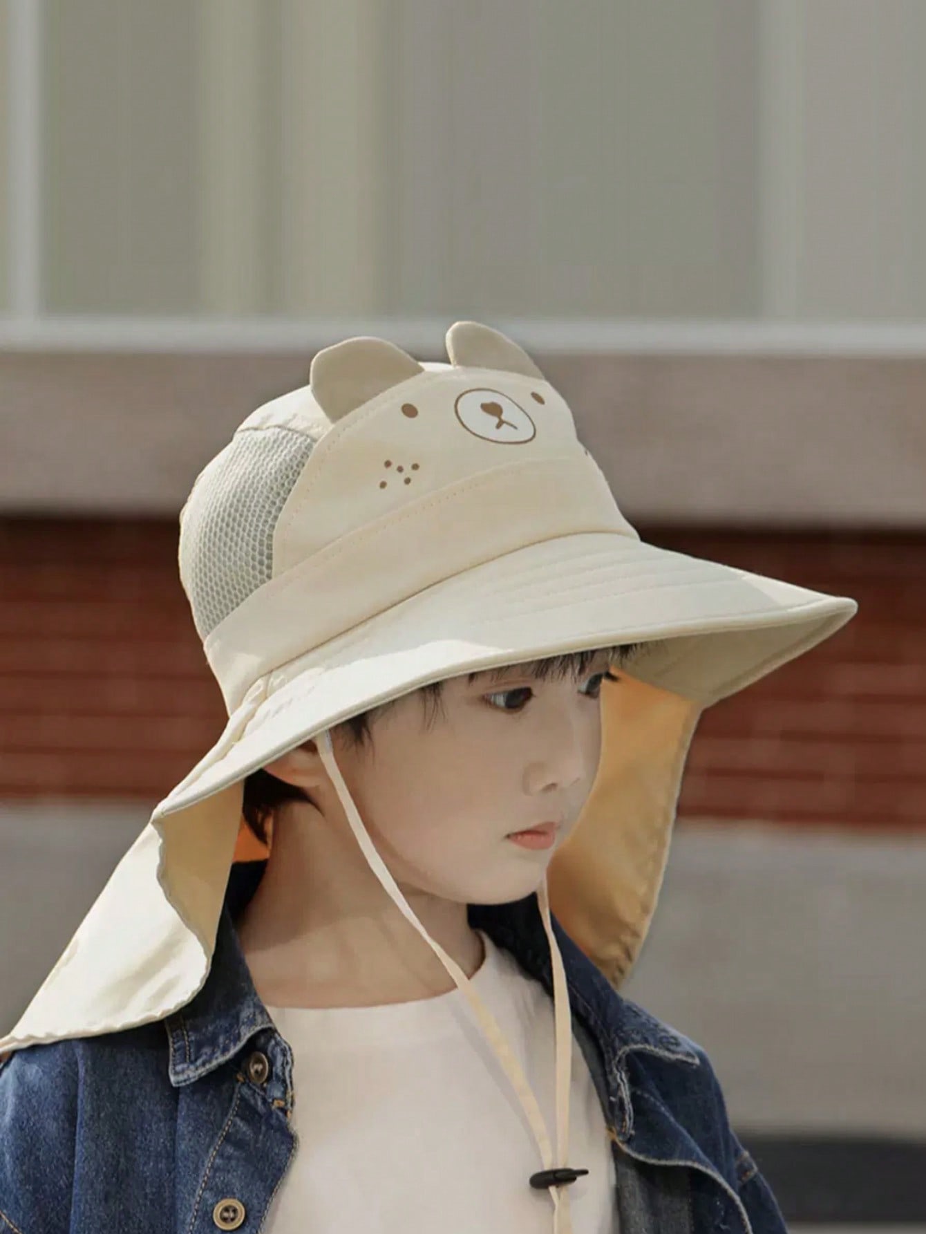 1pcs Kids Cartoon Bear Bucket  - Kids Outdoor Hat ulasan dan harga