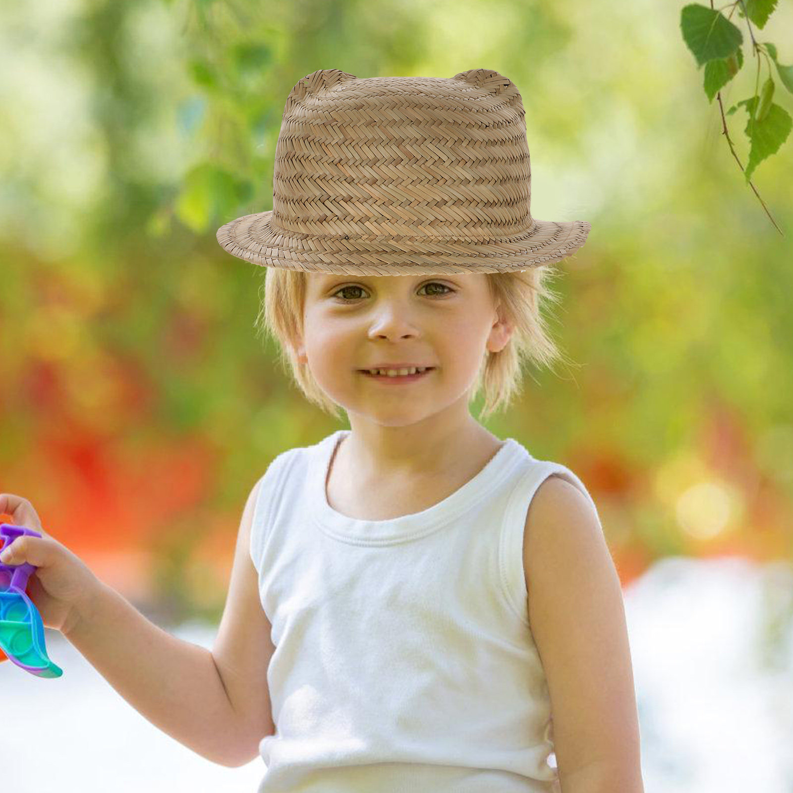 Kids Straw Sun Hat Wide Brim W - Kids Outdoor Hat ulasan dan harga
