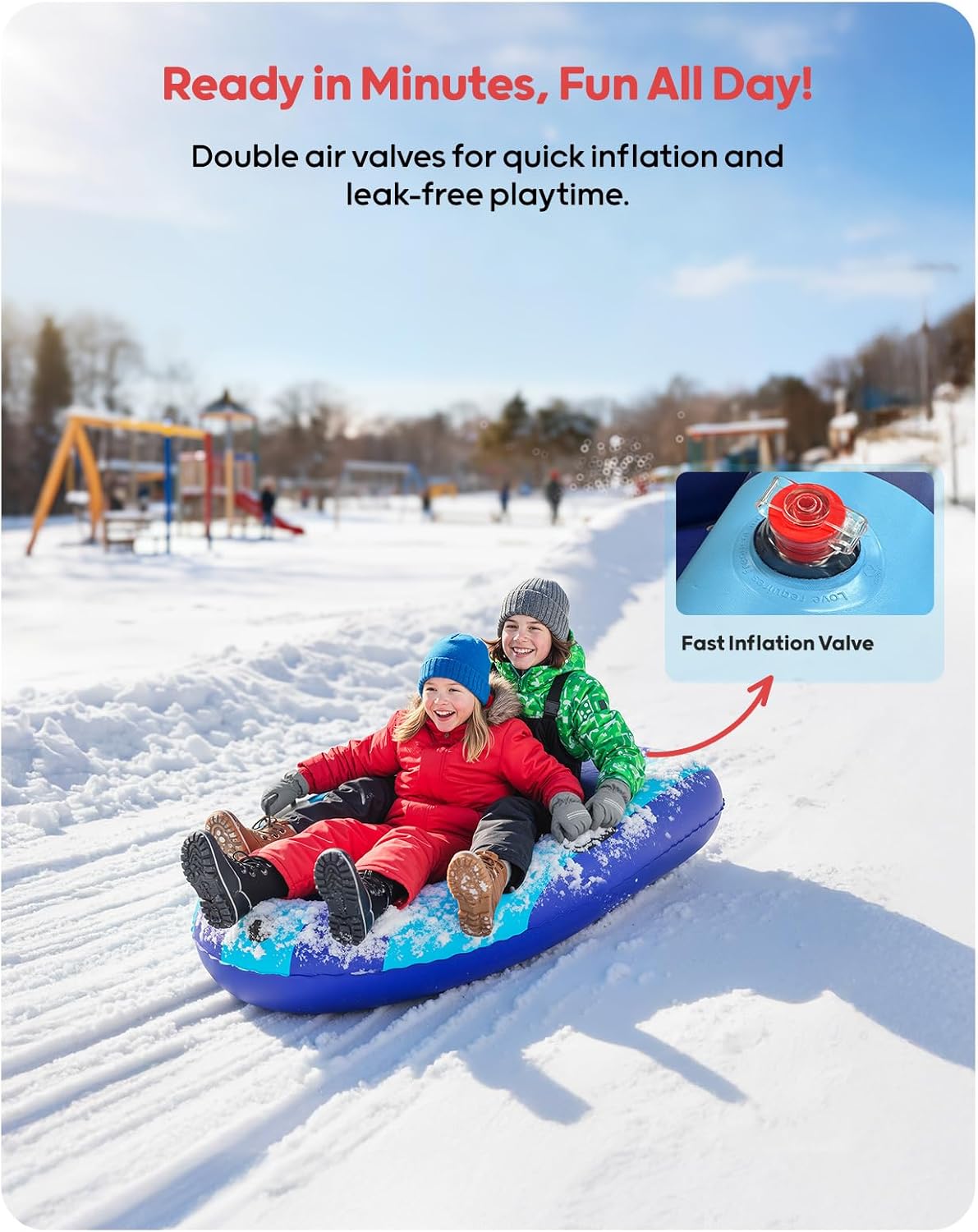 QPAU Inflatable PVC Snow Sled  - Kids Outdoor Inflatable ulasan dan harga