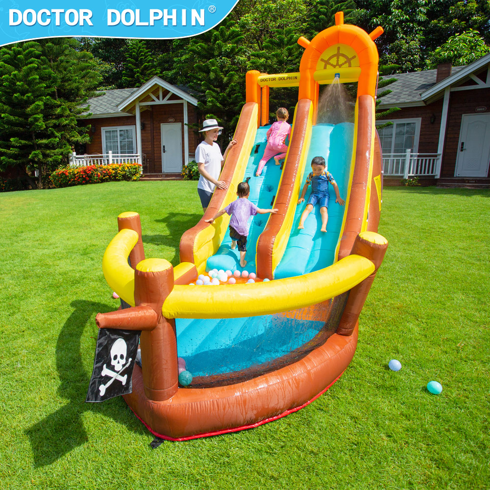 Doctor Dolphin Pirate Ship Out - Kids Outdoor Inflatable ulasan dan harga