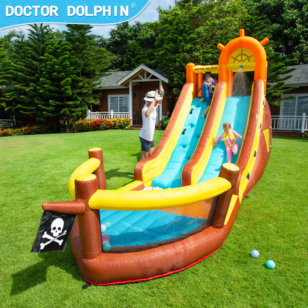 Doctor Dolphin Pirate Ship Out - Kids Outdoor Inflatable ulasan dan harga