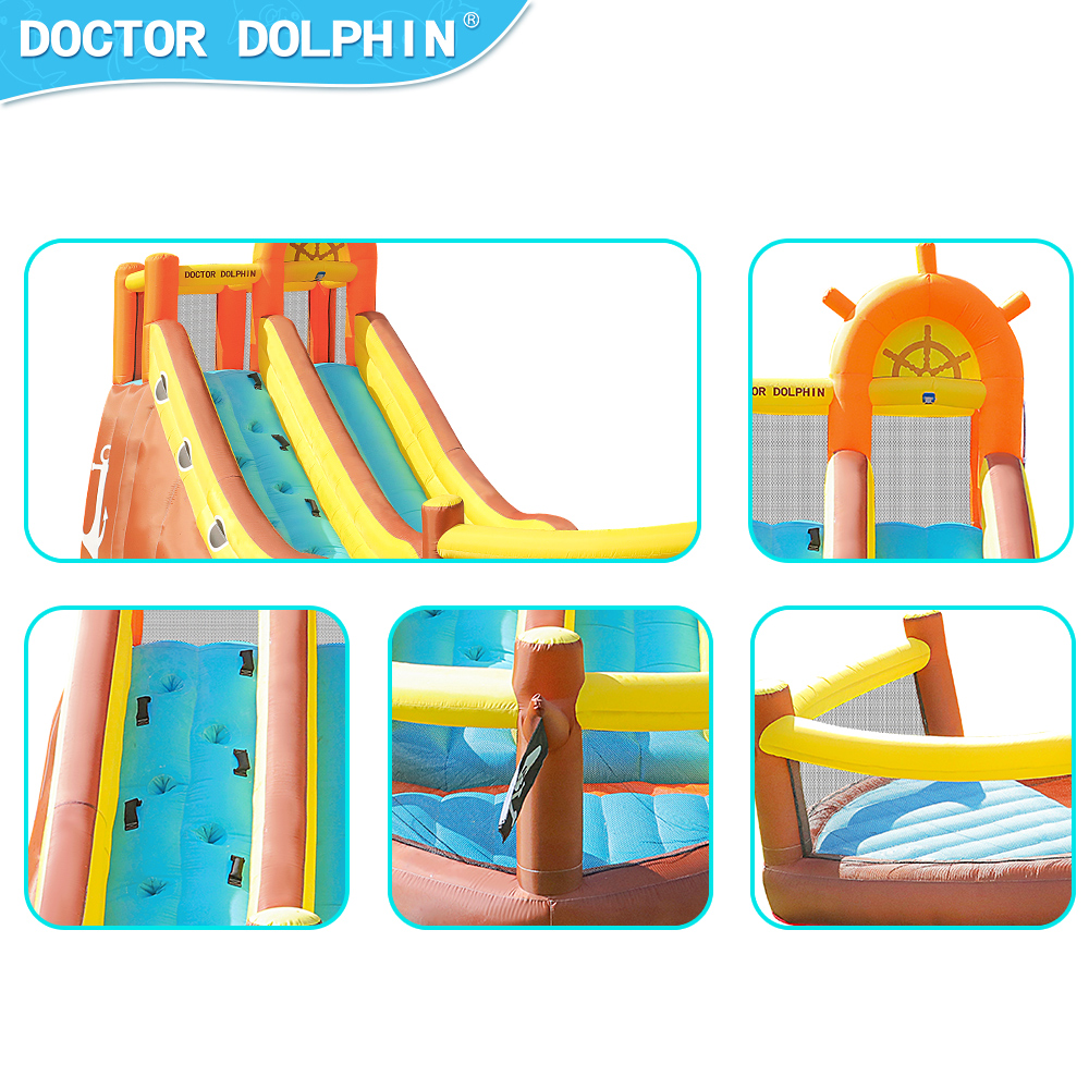 Doctor Dolphin Pirate Ship Out - Kids Outdoor Inflatable ulasan dan harga