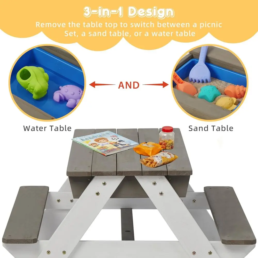 Convertible 3-in-1 Wooden Picn - Kids Outdoor Umbrella For Table ulasan dan harga