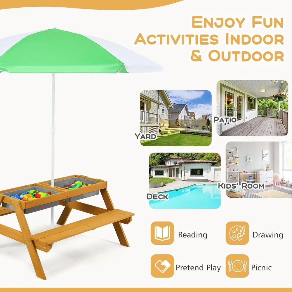 3-in-1 Height-Adjustable Umbre - Kids Outdoor Umbrella For Table ulasan dan harga