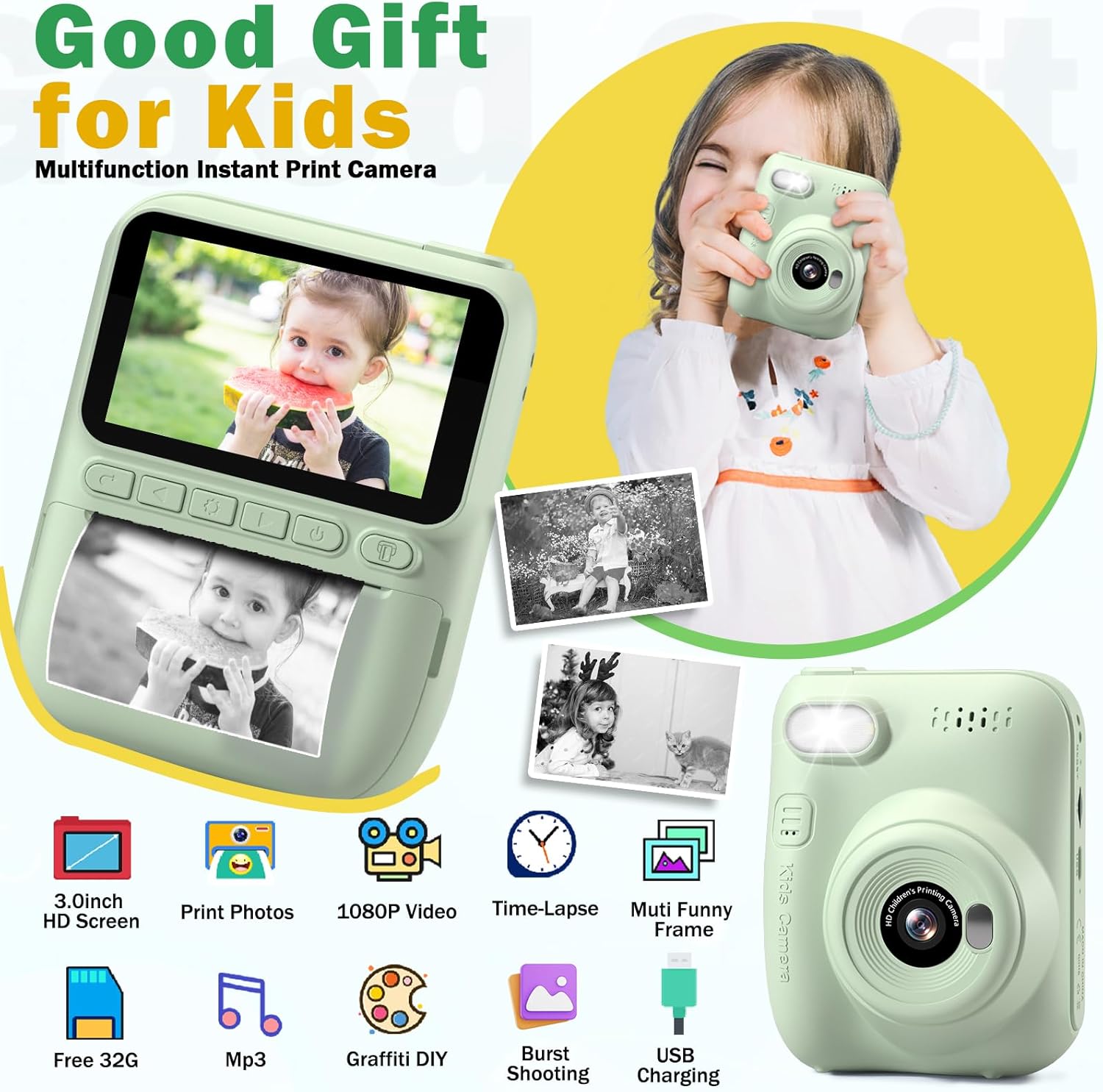 Instant Print Kids Camera, Por - Kids Outdoor Gifts ulasan dan harga