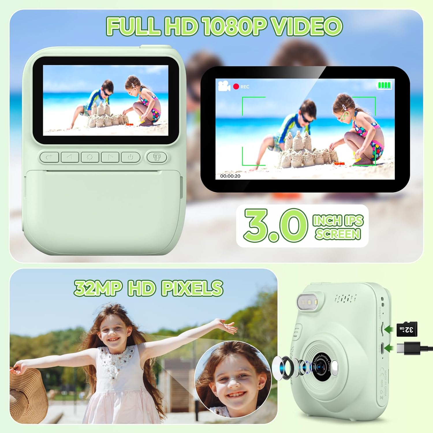 Instant Print Kids Camera, Por - Kids Outdoor Gifts ulasan dan harga