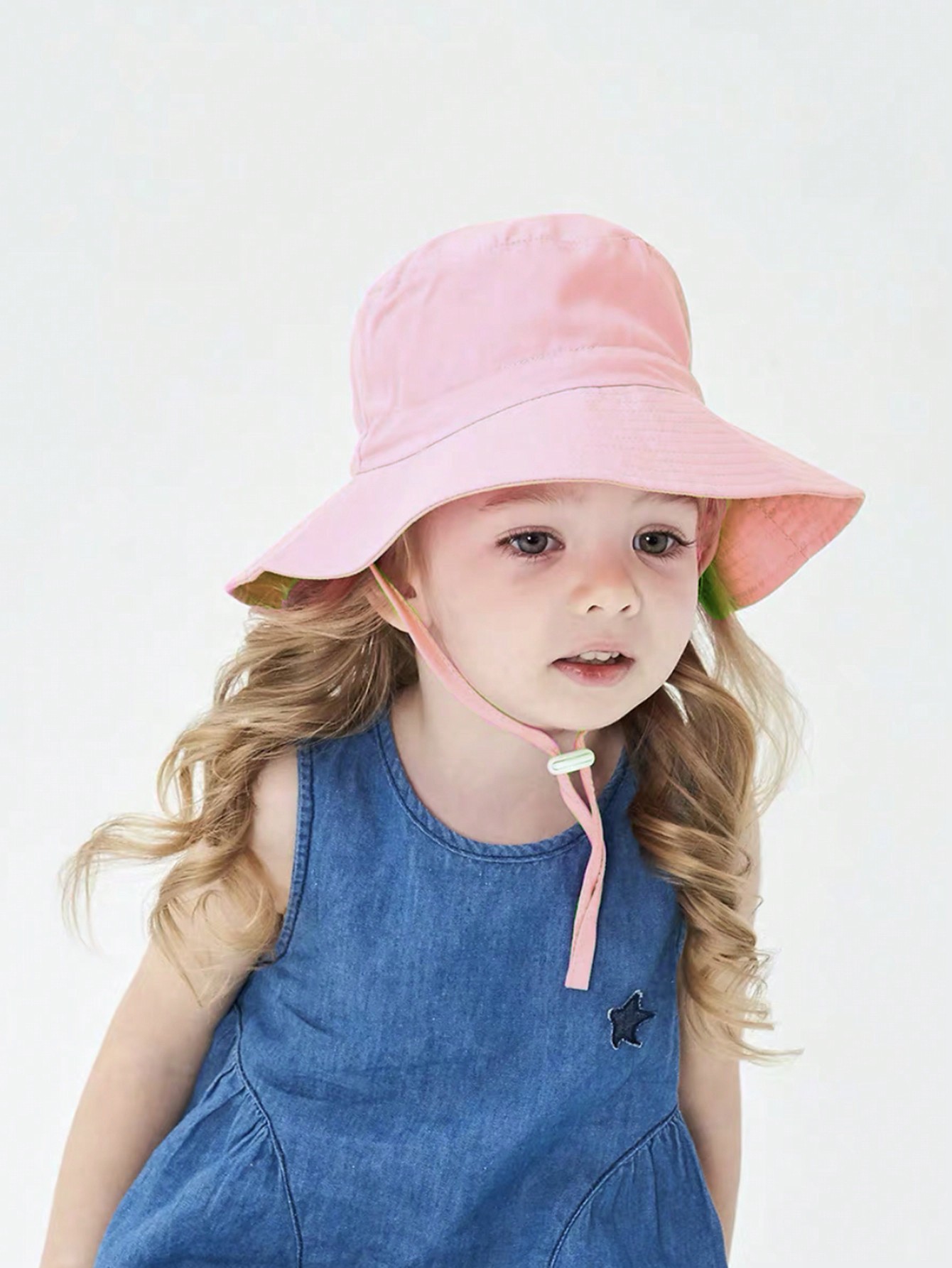 1pc Pink Flat Top Bucket Hat f - Kids Outdoor Hat ulasan dan harga
