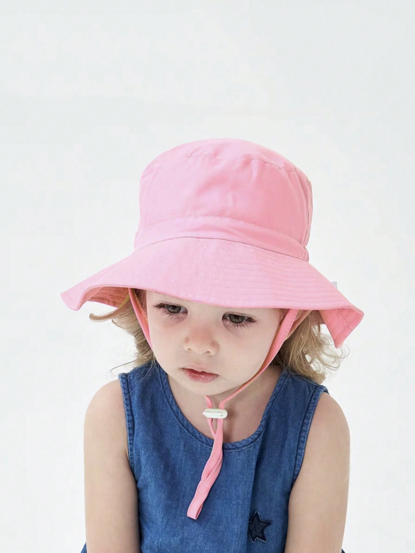 1pc Pink Flat Top Bucket Hat f - Kids Outdoor Hat ulasan dan harga