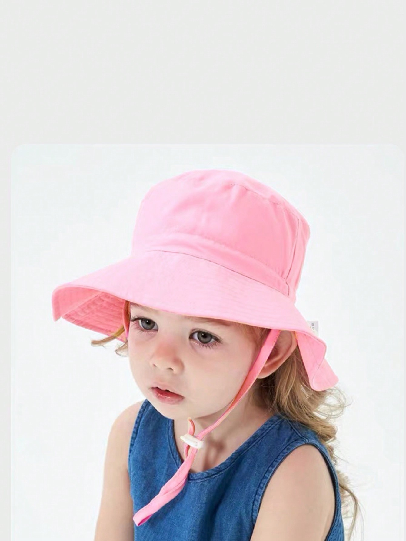1pc Pink Flat Top Bucket Hat f - Kids Outdoor Hat ulasan dan harga