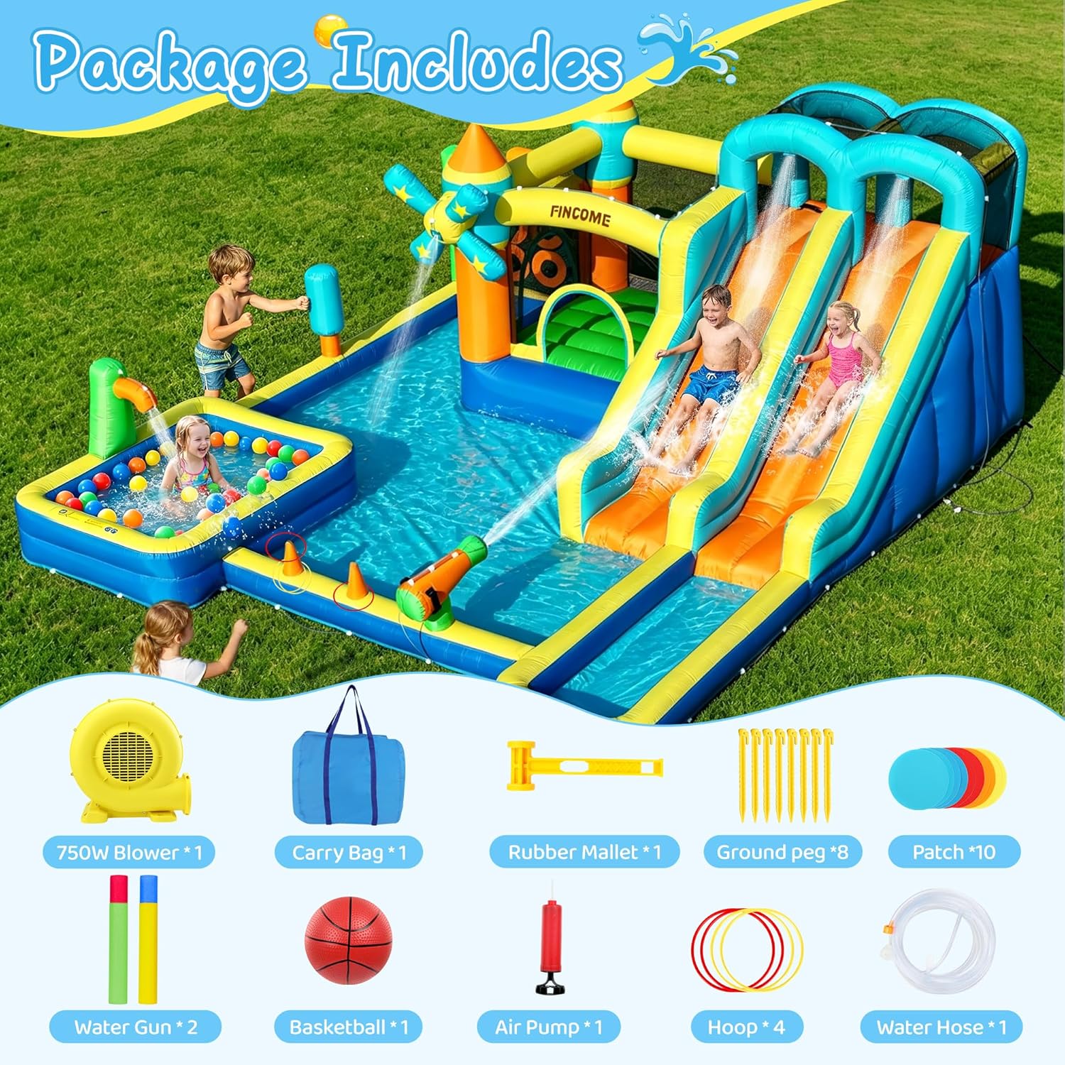 10-in-1 Inflatable Bouncy Cast - Kids Outdoor Inflatable ulasan dan harga