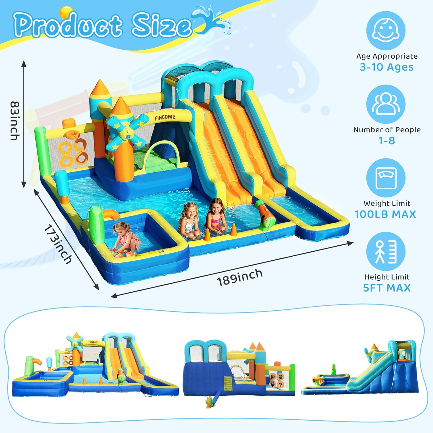 10-in-1 Inflatable Bouncy Cast - Kids Outdoor Inflatable ulasan dan harga