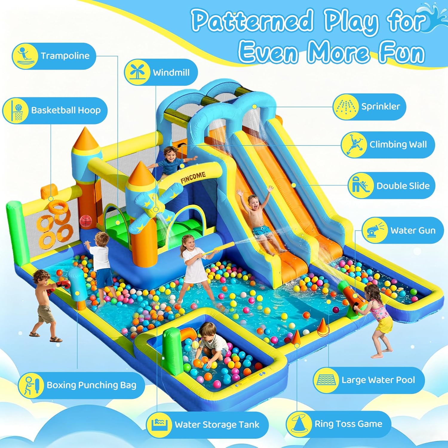 10-in-1 Inflatable Bouncy Cast - Kids Outdoor Inflatable ulasan dan harga