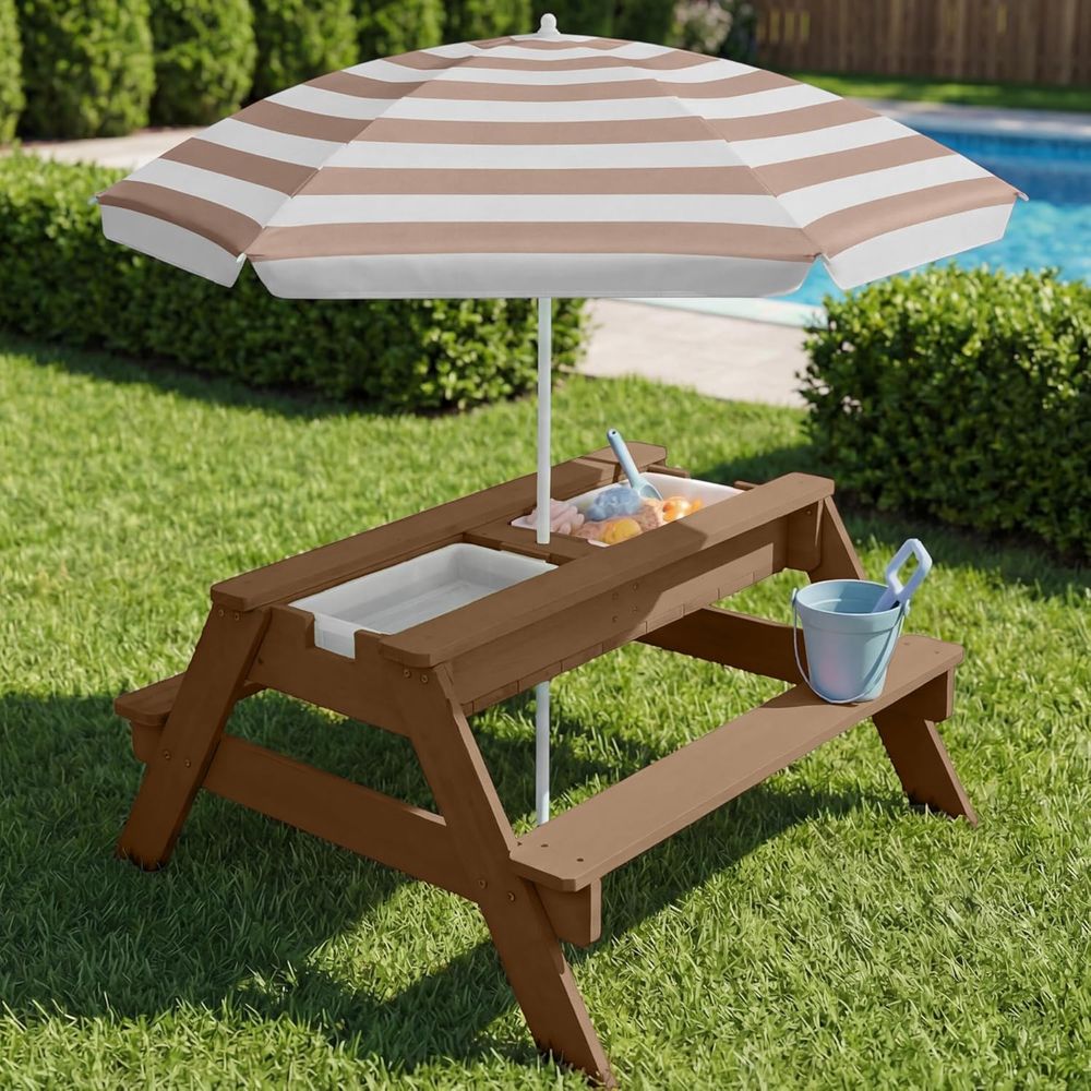 Kids Picnic Table with Umbrell - Kids Outdoor Umbrella For Table ulasan dan harga