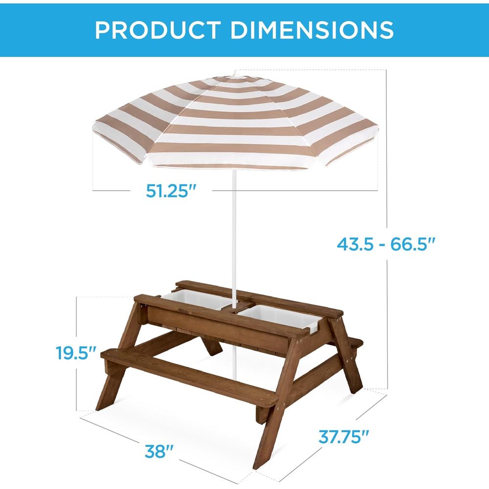 Kids Picnic Table with Umbrell - Kids Outdoor Umbrella For Table ulasan dan harga