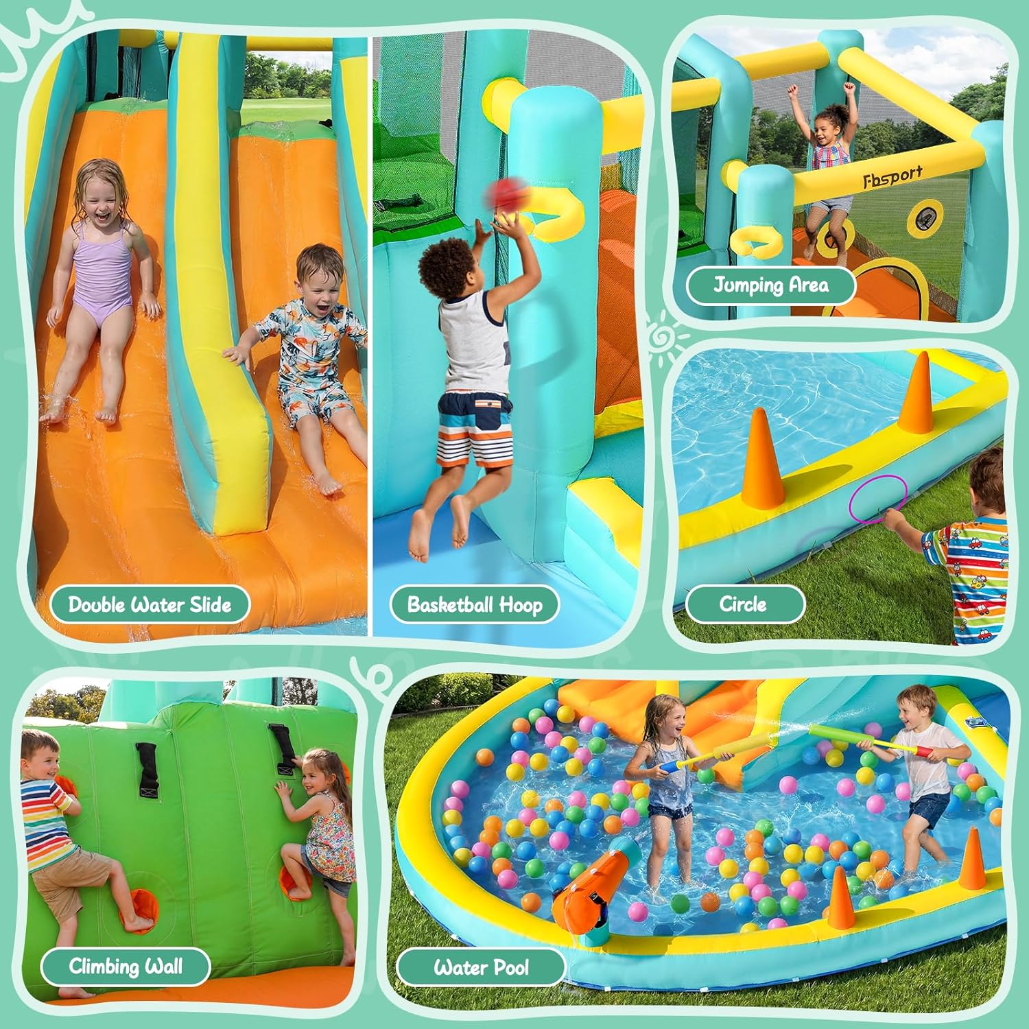 Double Slide Inflatable Water  - Kids Outdoor Inflatable ulasan dan harga