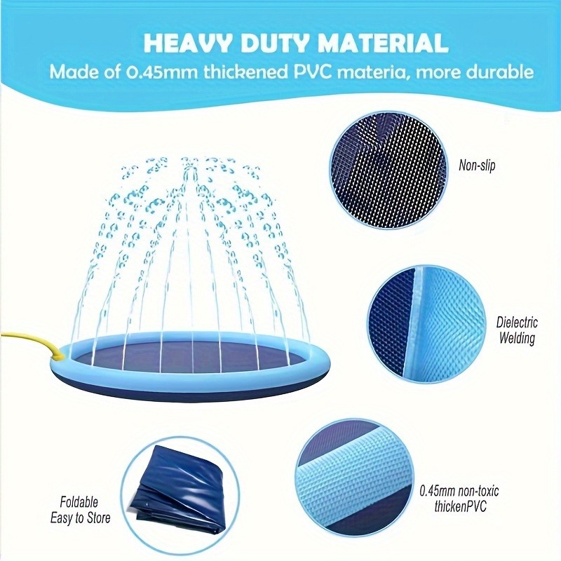 170×180cm Large Water Splash P - Sprinkler Splash Pad ulasan dan harga