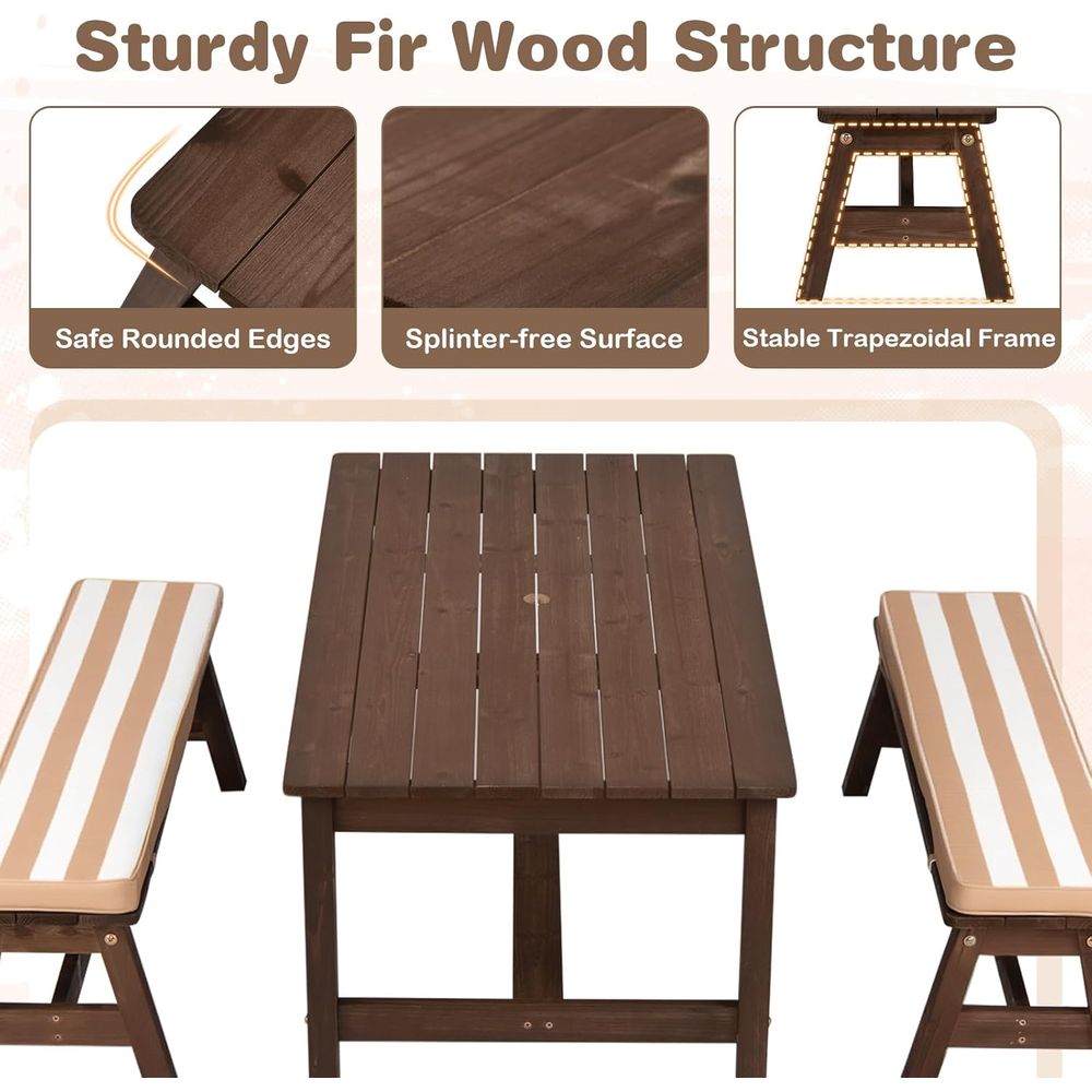 Kids Picnic Table, ir Wood Tod - Kids Outdoor Umbrella For Table ulasan dan harga