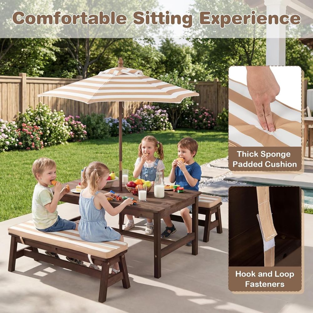 Kids Picnic Table, ir Wood Tod - Kids Outdoor Umbrella For Table ulasan dan harga