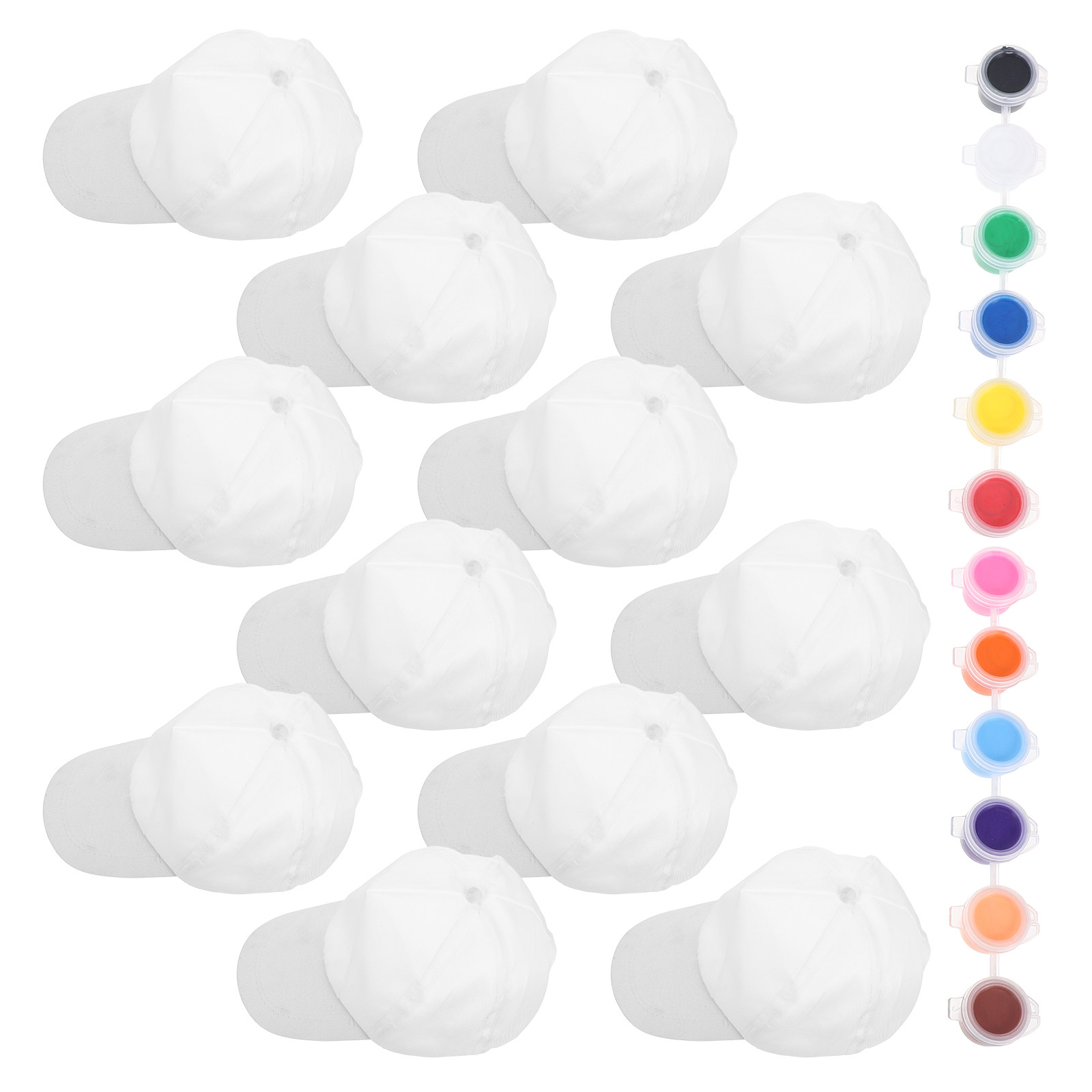 12Pcs Kids White Baseball Caps - Kids Outdoor Hat ulasan dan harga