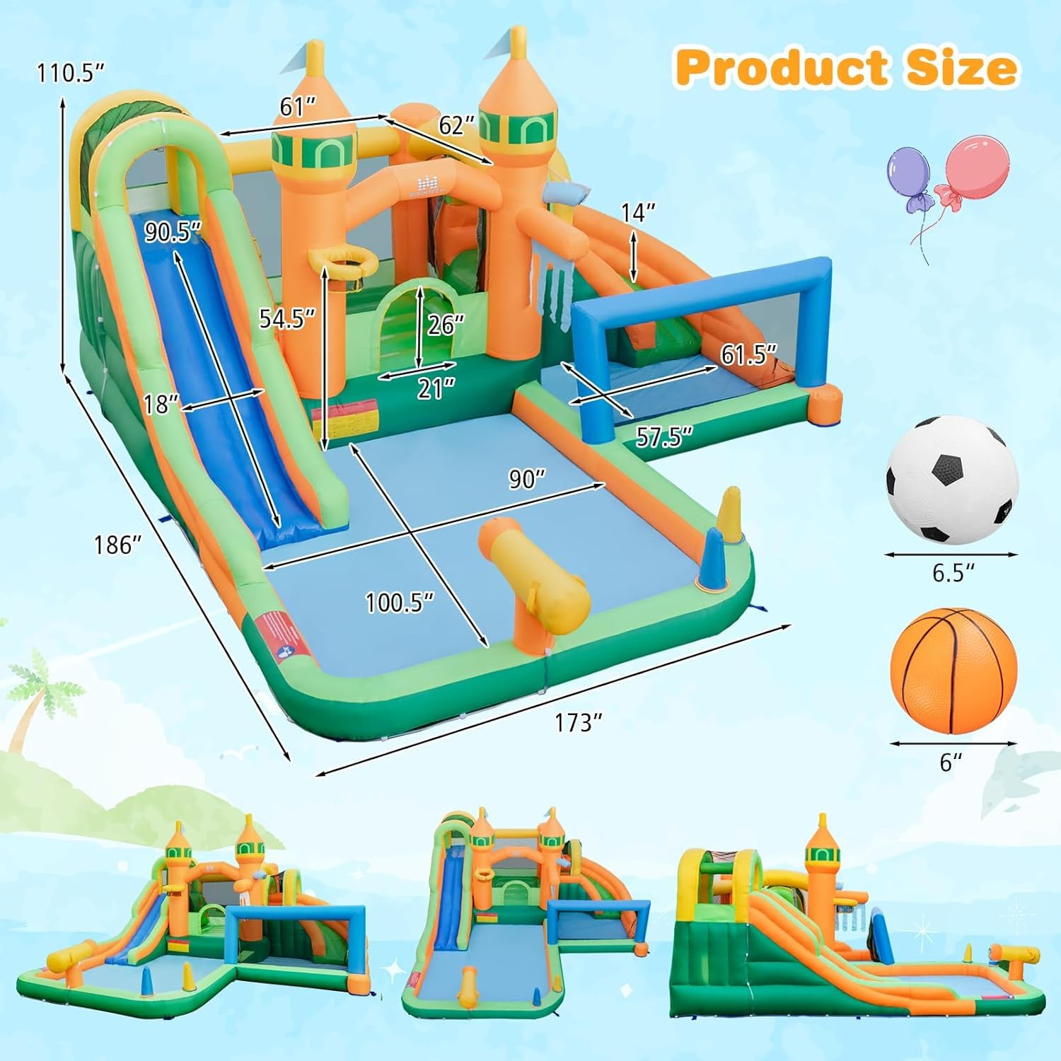 9-in-1 Inflatable Water Park B - Kids Outdoor Inflatable ulasan dan harga