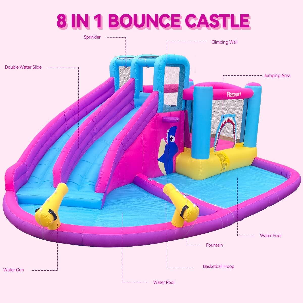 Twin Water Slides Inflatable B - Kids Outdoor Ball ulasan dan harga
