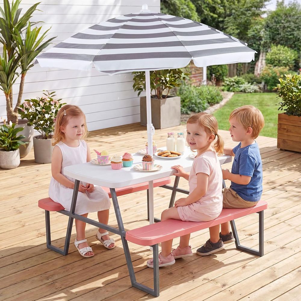 Kids Picnic Table, Toddler Out - Kids Outdoor Umbrella For Table ulasan dan harga