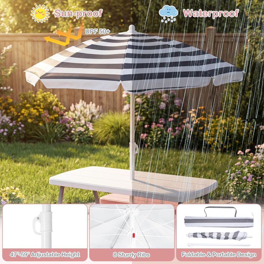 Kids Picnic Table, Toddler Out - Kids Outdoor Umbrella For Table ulasan dan harga