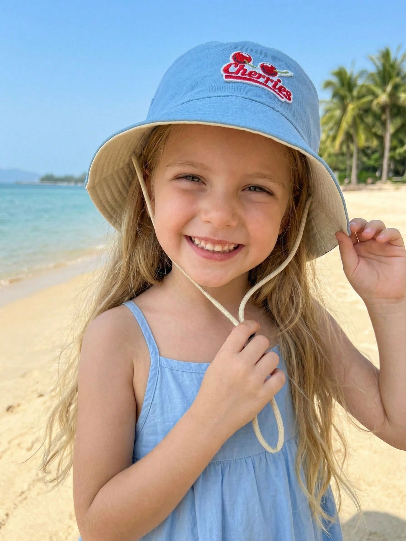 1Pc 2-6Y Kids Red Cherry Fishe - Kids Outdoor Hat ulasan dan harga